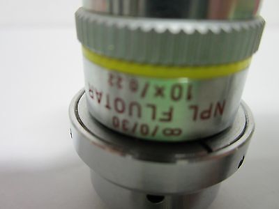 MICROSCOPE OBJECTIVE LEITZ DIC PRISM 10X NPL FLUOTAR INFINITY OPTICS BIN#5K-L-12