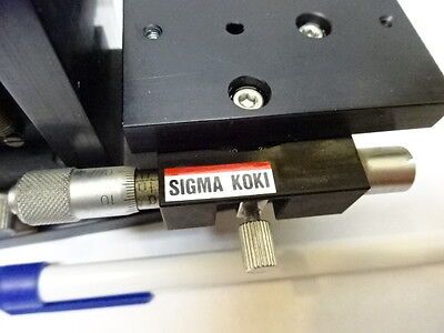 OPTISCHE SIGMA KOKI STAGE ROTATION XYZ MIKROMETER LASEROPTIK WIE BESEHEN #82-08-A