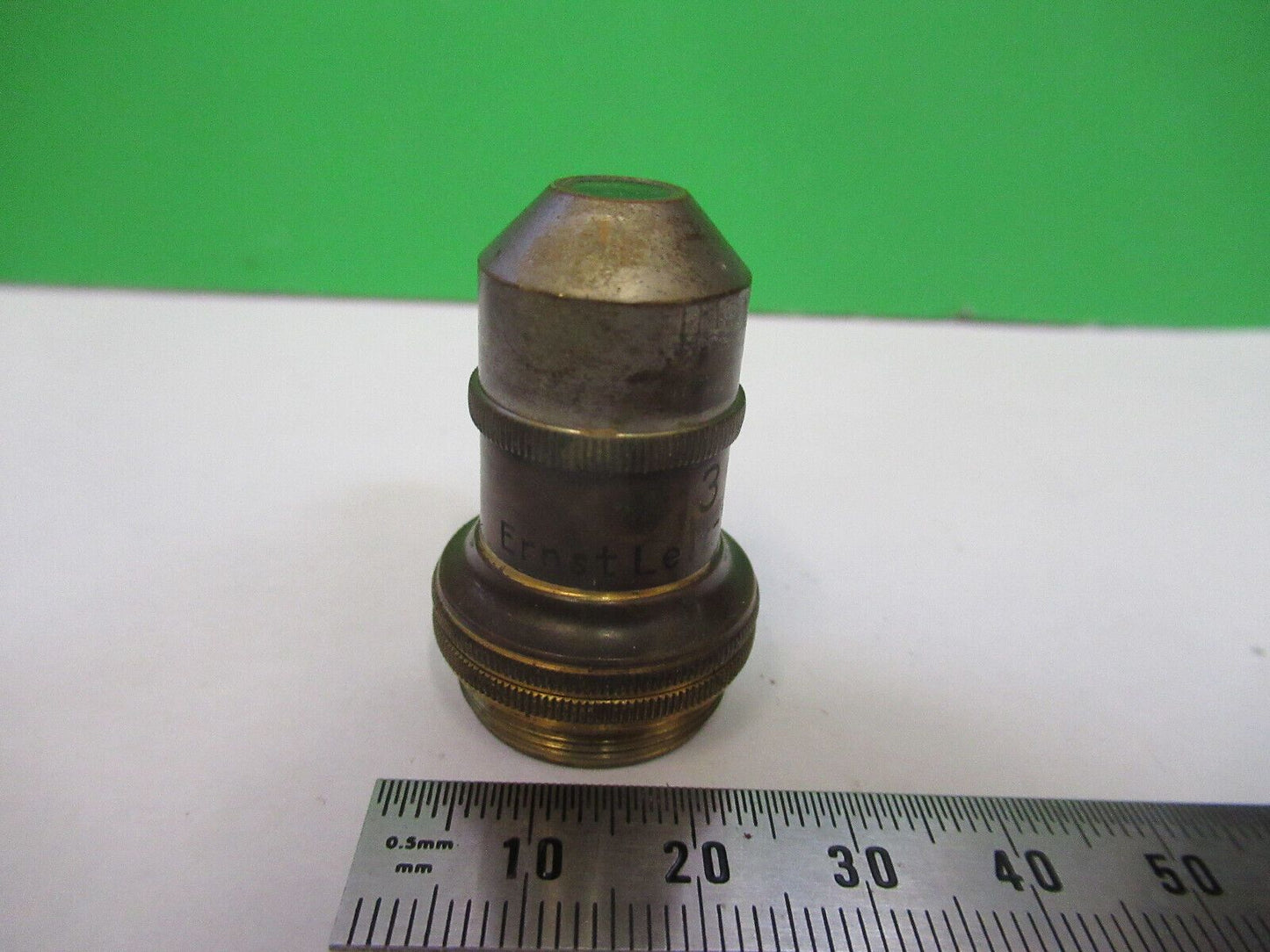 LEITZ WETZLAR GERMANY OBJECTIVE "3" ANTIQUE MICROSCOPE PART AS PICTURED #R1-A-74