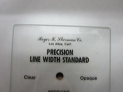 ROGER SHERMAN STANDARD PRECISION LINE WIDTH MICRONS OPTICS BIN#M8-07