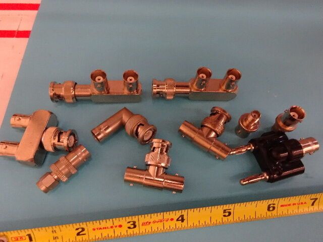 LOT BNC CONNECTOR ADAPTERS  RF MICROWAVE FREQUENCY AS PICTURED AS IS #B6H-19