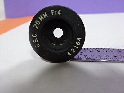 G.S.C. 20 mm F:4 LENS OPTICS MICROSCOPE EYEPIECE OPTICAL OCULAR &AC-17