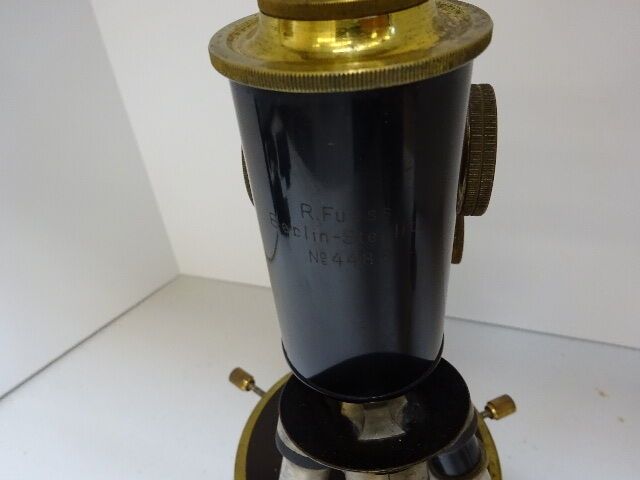 MICROSCOPE VINTAGE R FUESS BERLIN ANTIQUE BRASS GERMANY OPTICS AS IS #TB-4