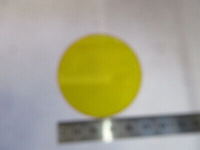 OPTICAL GLASS YELLOW FILTER MICROSCOPE PART OPTICS AS PICTURED #93-A-34