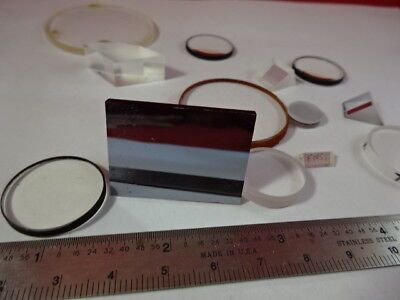 LOT OPTICAL GLASS LENSES PRISMS FILTERS LASER OPTICS AS PICTURED &R7-A-28