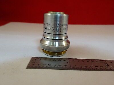 MICROSCOPE PART OBJECTIVE BAUSCH LOMB 10X OPTICS AS IS #AO-27