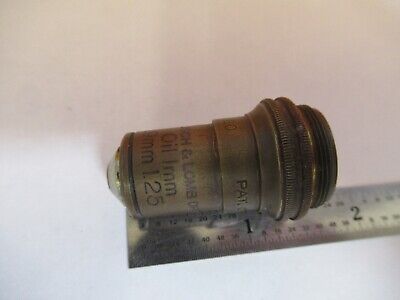 ANTIQUE BAUSCH LOMB 97X 1.9mm OBJECTIVE MICROSCOPE PART AS PICTURED &7B-B-09