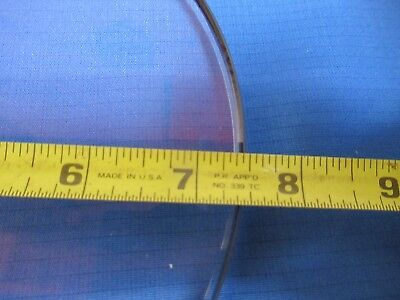 HUGE OPTICAL GLASS LENS 7.5" DIAMETER 6" FL MIL SPEC OPTICS BI CONVEX &FT-3-43