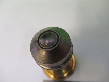 ANTIQUE BRASS E. LEITZ OBJECTIVE LENS "3" MICROSCOPE PART AS PICTURED Z4-B-59