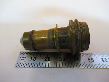 ANTIQUE BRASS J. GRUNOW OBJECTIVE LENS MICROSCOPE PART AS PICTURED #P2-A-03