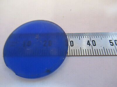 OPTICAL BLUE GLASS FILTER MICROSCOPE PART OPTICS AS PICTURED &F1-A-18