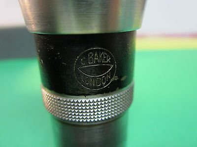 VINTAGE OPTICAL MICROSCOPE PART EYEPIECE 10X C BAKER LONDON OPTICS BIN#A4-04