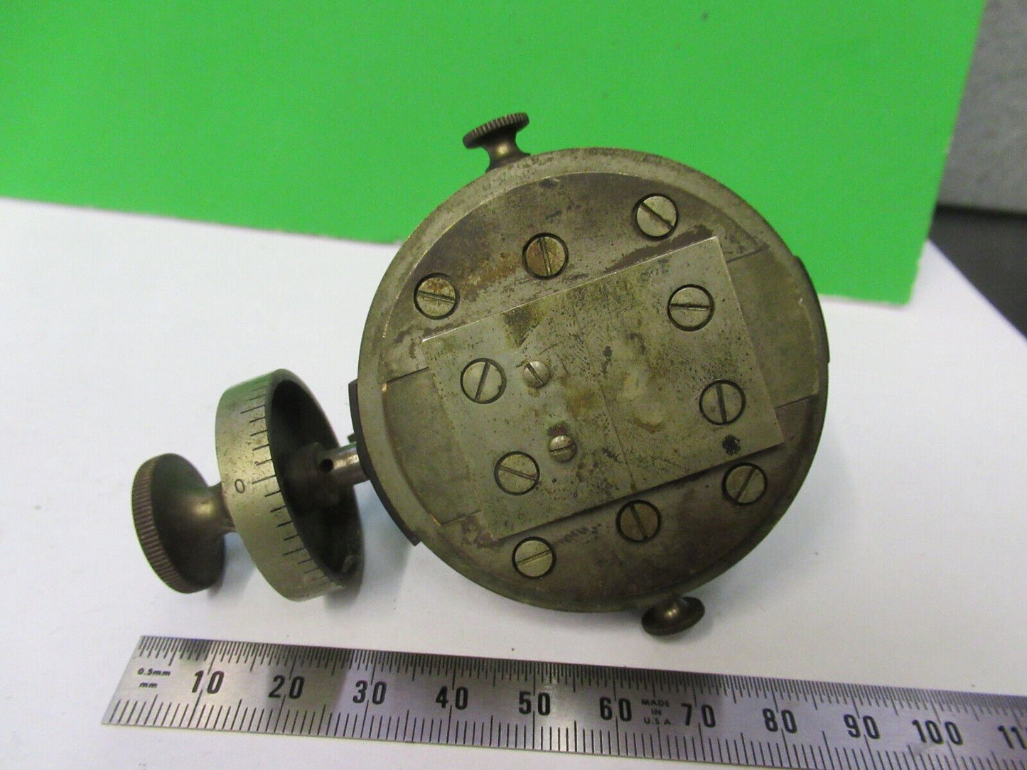 ANTIQUE BRASS SLIT ADJUST UNKNOWN RARE COLLIMATOR SCOPE PART AS PICTURE Z4-B-94