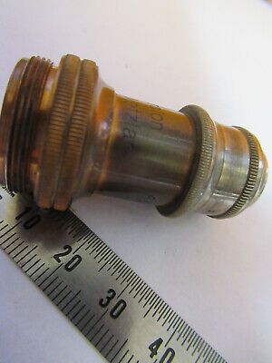 ANTIQUE ERNST LEITZ 1/12 BRASS OBJECTIVE MICROSCOPE PART AS PICTURED R7-A-56