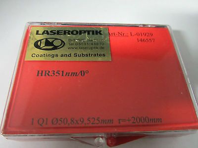 LASEROPTIK GERMANY OPTICAL COATED FILTER R30%HR351nm R-2000nm LASER OPTICS BIN4T