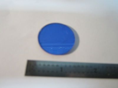 OPTICAL MICROSCOPE PART BLUE FILTER OPTICS BIN#24-53-1 chipped on edge