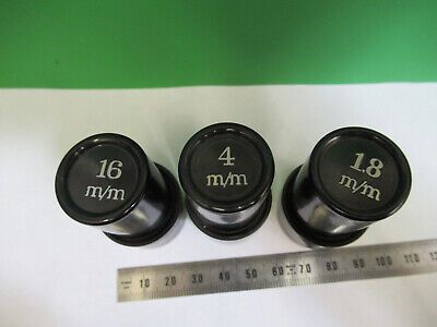 LOT 3 EA PLASTIC EMPTY OBJECTIVE CANS SPENCER MICROSCOPE AS PICTURED &Q9-A-128