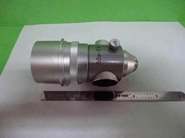 MICROSCOPE PART OPTICAL COMPARATOR NIKON OBJECTIVE 50x-EP OPTICS AS IS #AI-A-01