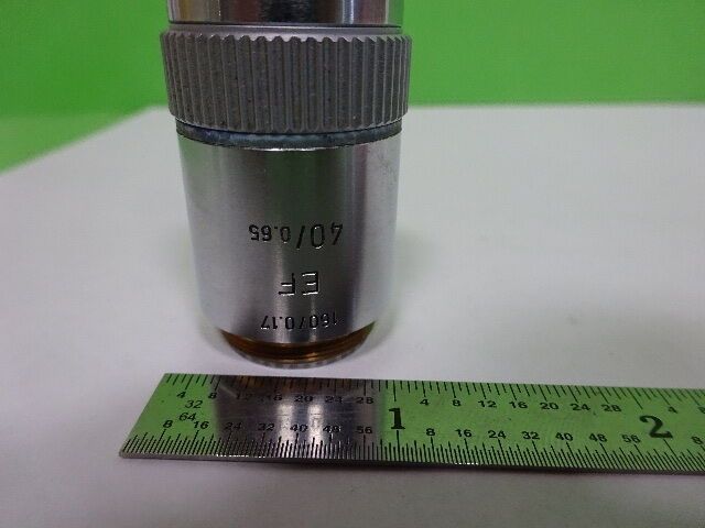 MICROSCOPE PART OBJECTIVE LEITZ WETZLAR GERMANY EF 40X OPTICS AS IS #4B-A-10