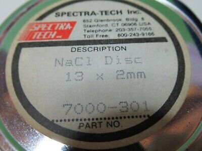 OPTICAL INFRARED SPECTRA TECH SUBSTRATE NaCl DISC OPTICS AS PICTURED &15-A-20