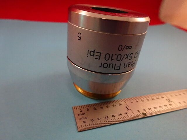 REICHERT AUSTRIA POLYVAR 5X LWD OBJECTIVE OPTICS MICROSCOPE PART AS IS #19-A-11