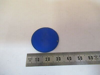 OPTICAL BLUE GLASS FILTER MICROSCOPE PART OPTICS AS PICTURED &F1-A-18