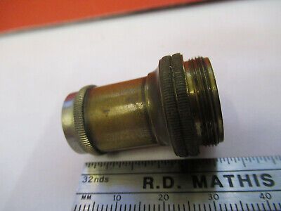 ANTIQUE ERNST LEITZ BRASS OBJECTIVE MICROSCOPE PART OPTICS AS PICTURED &13-FT-40