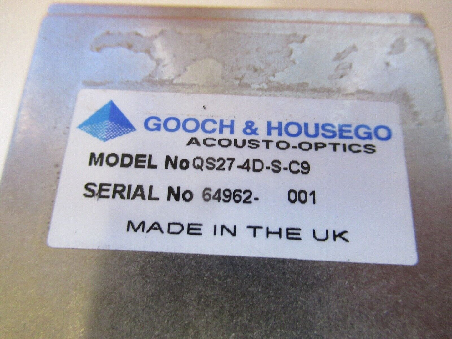 GOOCH HOUSEGO UK ACOUSTO OPTICAL MODUCLATOR AOM LASER OPTI AS PICTURED &15-FT-X2