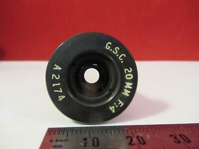 OPTICAL BRASS MOUNTED LENS G.S.C. 20mm f:4 MICROSCOPE PART OPTICS a2174 &12-A07