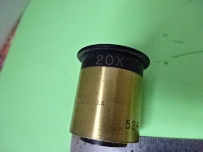 ANTIQUE RARE BAUSCH LOMB 20X EYEPIECE MICROSCOPE PART OPTICS AS PICTURED &5-A-18