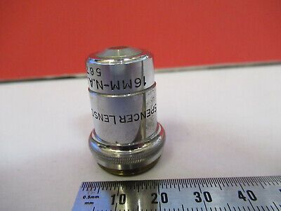 OPTICAL MICROSCOPE PART OBJECTIVE AO SPENCER 16mm OPTICS AS PICTURED #B3-B-25