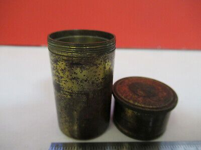 ANTIQUE BRASS EMPTY OBJECTIVE CANISTER MICROSCOPE LONDON AS PICTURED &87-FT-48