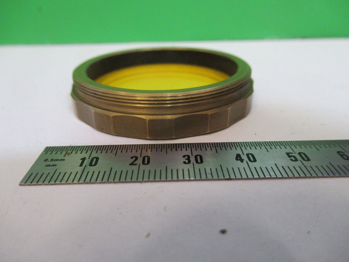 LARGE OPTICAL YELLOW GLASS FILTER OPTICS AS PICTURED &W9-B-47