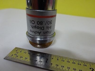 MICROSCOPE PART OBJECTIVE REICHERT PLAN ACHRO IRIS DIAPHRAGM 50X OPTICS BN#W6-09