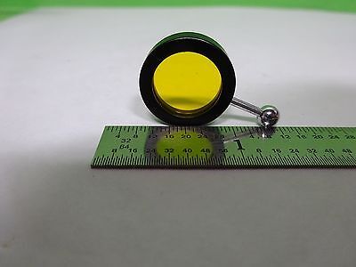 MICROSCOPE PART MOUNTED YELLOW FILTER OPTICS  AS IS BIN#72-M-10