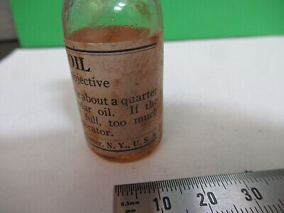 CEDAR OIL BOTTLE ANTIQUE BAUSCH LOMB MICROSCOPE PART AS PICTURED &A9-B-22