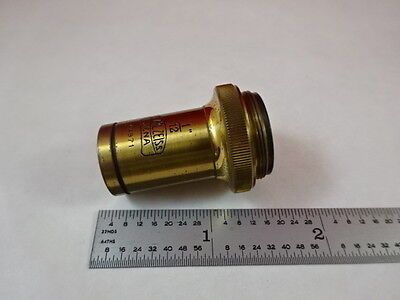 MICROSCOPE PART ANTIQUE BRASS OBJECTIVE CARL ZEISS JENA 90X OPTICS AS IS N5-A-08