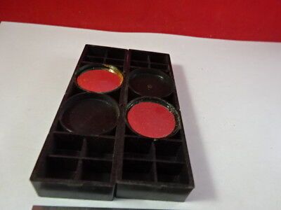 LOT 2 EA GREEN FILTER SLIDES NIKON JAPAN MICROSCOPE PART OPTICS AS IS &95-28