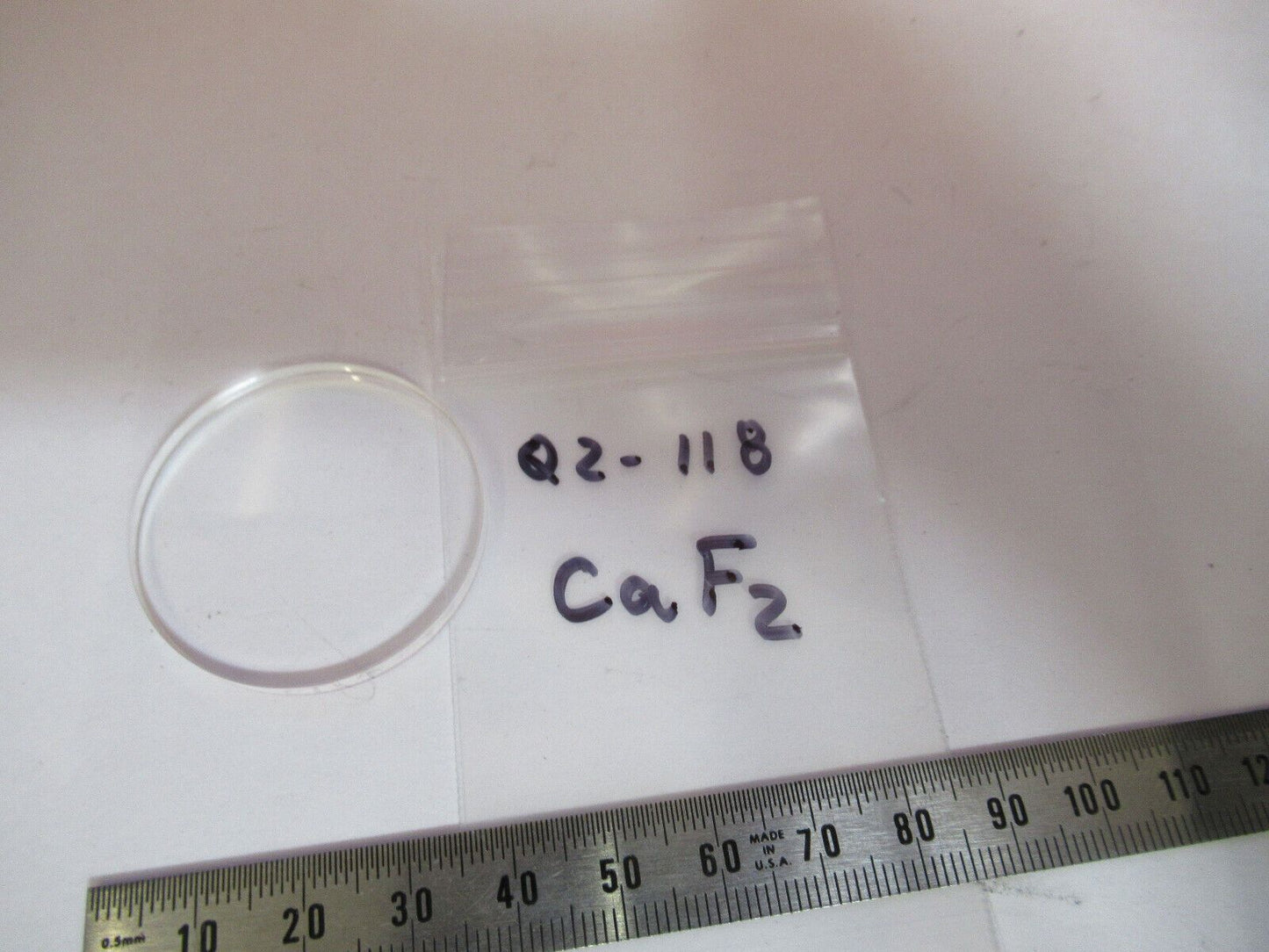 OPTICAL FLAT CALCIUM FLUORIDE CaF2 LENS LASER OPTICS AS PICTURED Q2-118