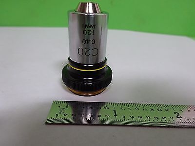 MICROSCOPE PART OBJECTIVE OLYMPUS JAPAN C20 20X OPTICS AS IS BIN#Y3-H-03