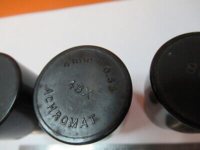 ANTIQUE LOT EMPTY OBJECTIVE CANS MICROSCOPE PART AS PICTURED #7B-B-117