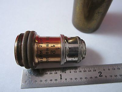 ANTIQUE PART LEICA LEITZ OPTICAL MICROSCOPE PART OBJECTIVE 1/12 OPTICS sku#1Cii