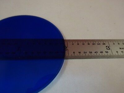 MICROSCOPE PART BLUE GLASS LARGE ROUND FILTER OPTICS AS IS #M6-A-63