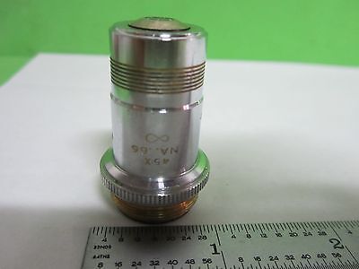 MICROSCOPE PART OBJECTIVE SPENCER USA 45X OPTICS AS IS BIN#S6-06