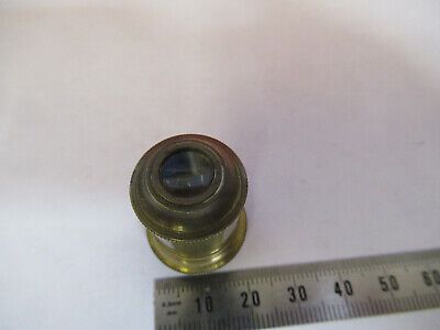 ANTIQUE BRASS LENS OPTICS OBJECTIVE MICROSCOPE PART LONDON AS PICTURED &87-FT-46