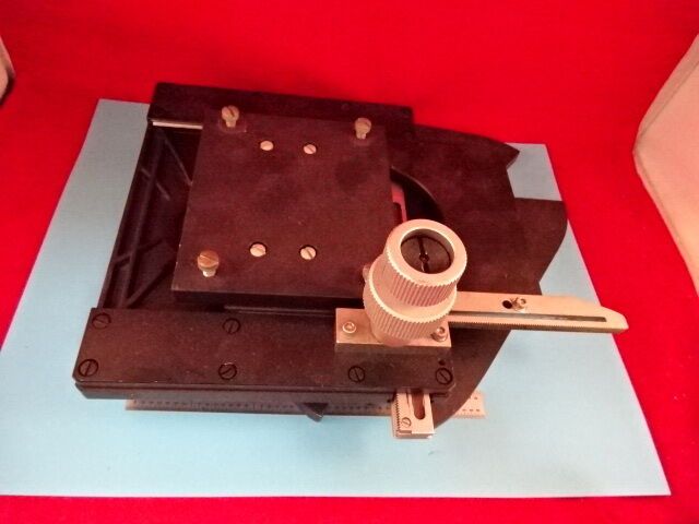 LEITZ GERMANY WAFER INSPECTION STAGE TABLE MICROMETER MICROSCOPE PART&TC-4-B