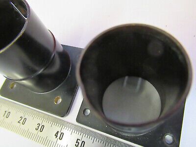 LEITZ WETZLAR BRASS PAIR OCULAR HOLDER HEAD MICROSCOPE PART AS PICTURED &B2-A-20