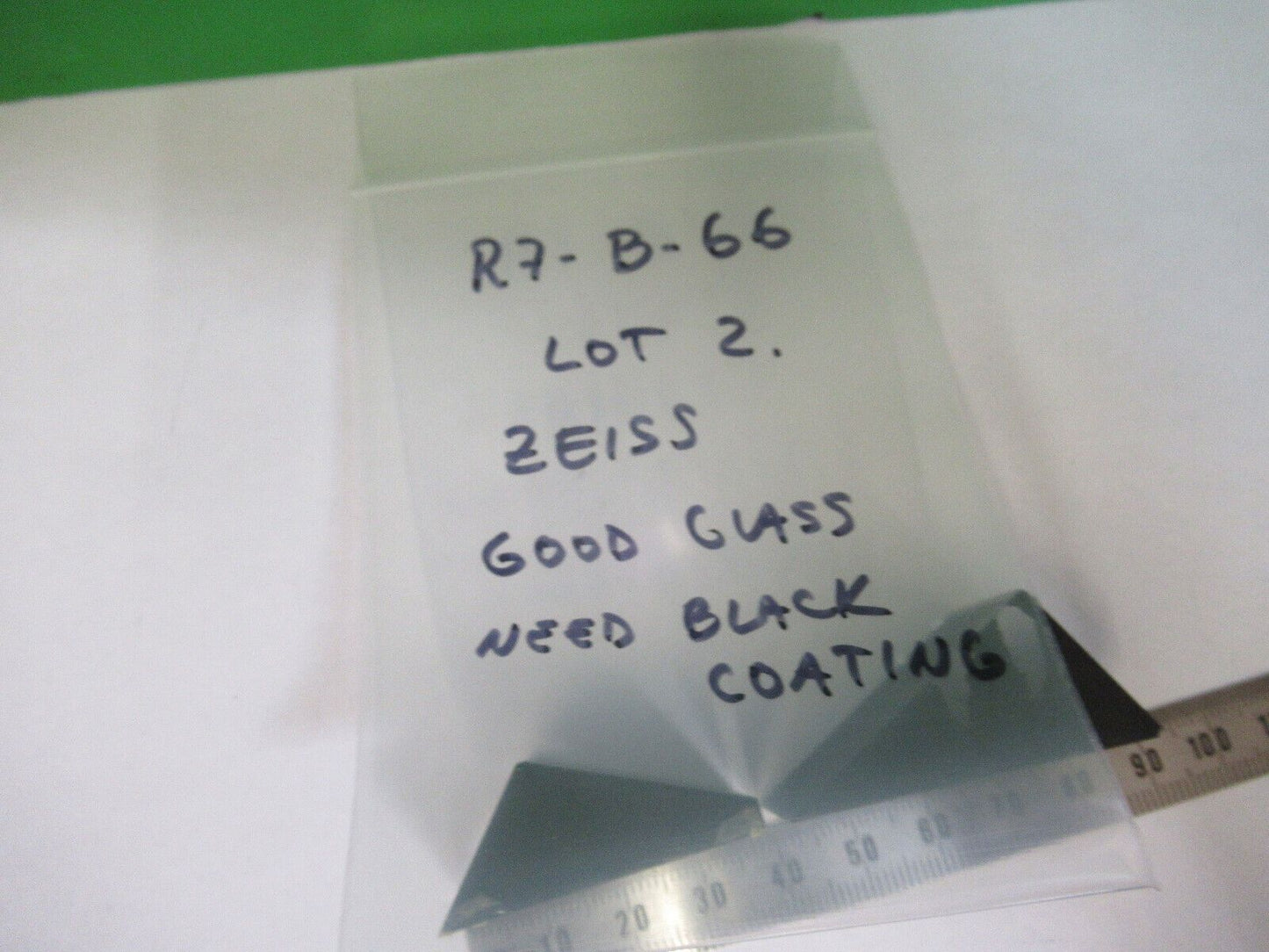 LOT 2 EA GLASS PRISM ZEISS needs coating MICROSCOPE PART AS PICTURED #R7-B-66