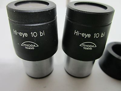 MIKROSKOP-TEILPAAR Okulare TIYODA TOKIO HI-EYE 10 Bi WIE BESEHEN OPTICS BIN#R5-17