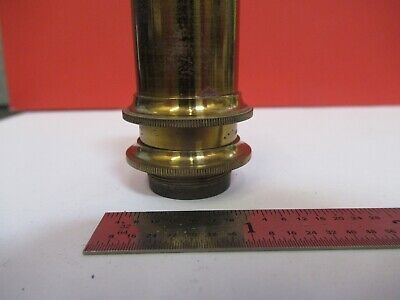 ANTIQUE BRASS HENRY CROUCH LONDON 2" OBJECTIVE MICROSCOPE AS PICTURED &Q1-A-10